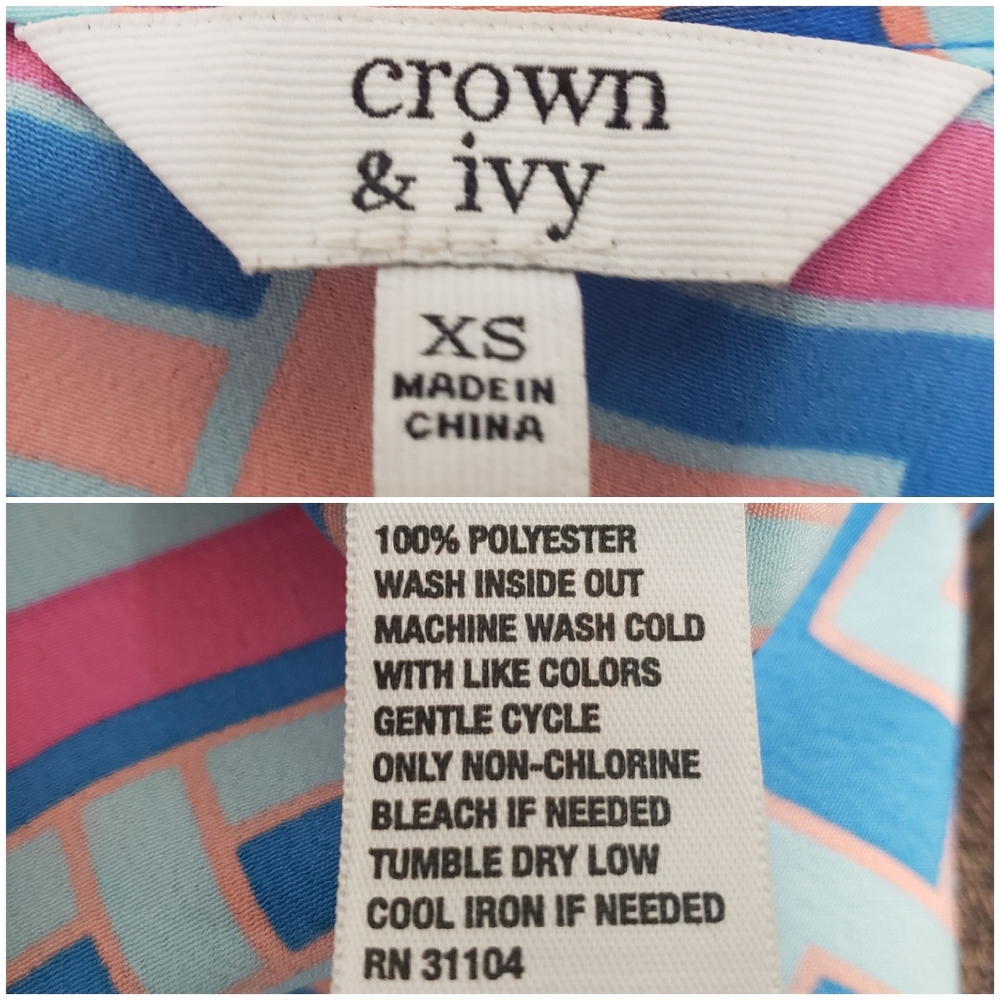Crown & Ivy Geometric Design Dress Sz XS EUC - Picture 6 of 8